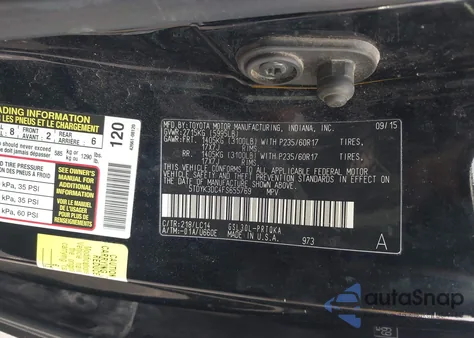 2015 Toyota Sienna Xle 8 Passenger from USA, damaged, VIN 5TDYK3DC4FS655769